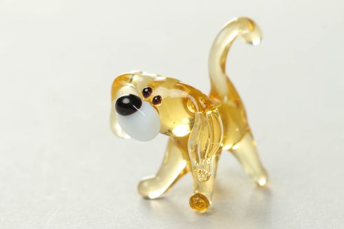 Small lampwork glass figurine Dog - MADEheart.com