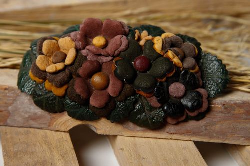 Fermaglio per capelli fatto a mano di cuoio accessori da donna originali - MADEheart.com