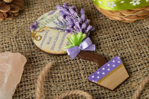 Handmade unusual decor element designer wooden fridge magnet cute souvenir - MADEheart.com