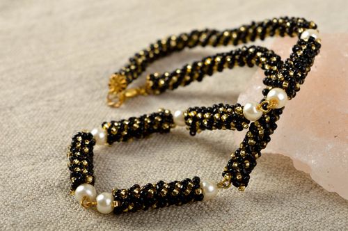 Handmade Rocailles Kette Damen Accessoire Schmuck aus Glasperlen exklusiv - MADEheart.com