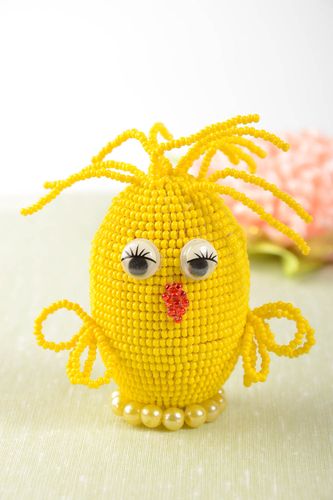 Huevo original de abalorios hecho a mano elemento decorativo regalo para Pascua - MADEheart.com