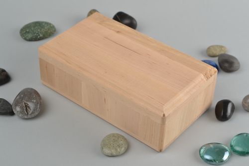 Semilavorato da scatola fatto a mano portagioielli di legno rettangolare - MADEheart.com