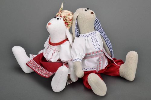 Tilda doll, hares Ukrainian family - MADEheart.com