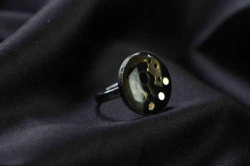 Круглое металлическое кольцо в стиле стимпанк  - MADEheart.com