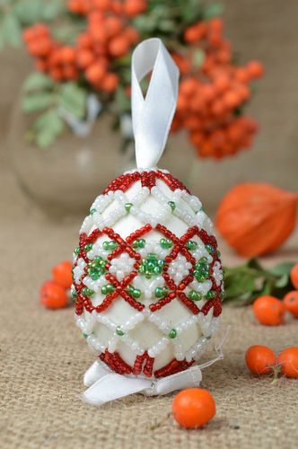 Deko Hänger farbig Ostern Ei Handarbeit Deko Anhänger Ostern Dekoration zart - MADEheart.com