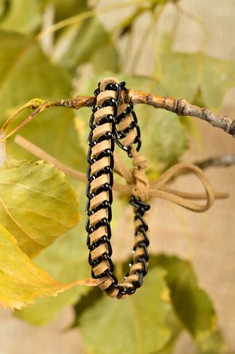 Handgemachtes Armband Stoff elegantes Armband aus Metall Schmuck für Frauen - MADEheart.com