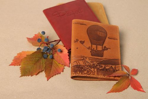 Stylish handmade cover for documents leather passport cover leather goods - MADEheart.com