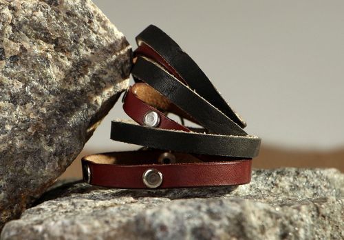 Brown leather bracelet  - MADEheart.com