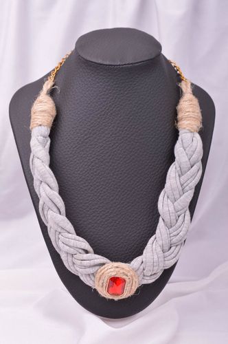 Collar hecho a mano trenzado bisutería de moda original accesorio para mujer - MADEheart.com
