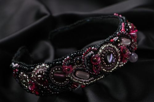 Serre-tête en perles fantaisie fait main  - MADEheart.com