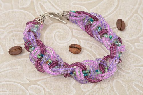 Pulsera elegante hecha a mano bisutería de abalorios accesorio de moda  - MADEheart.com
