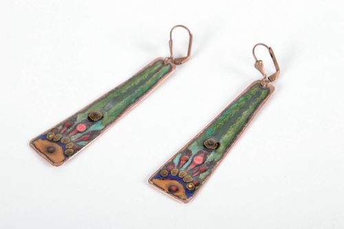 Long copper earrings - MADEheart.com