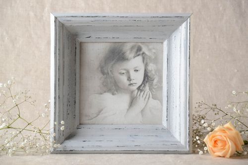 Tableau décoratif fait main Décoration murale Portrait de fille Cadeau original - MADEheart.com