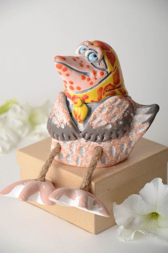 Keramik Handarbeit lustige Sparbüchse Geschenkidee für Kinder Ton Deko Krähe - MADEheart.com