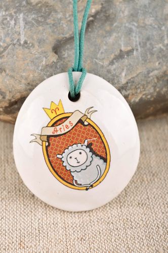 Clay pendant handmade pendant unusual pendant clay jewelry designer accessory - MADEheart.com