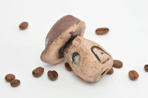 Exklusive keramische Figur Pilz mit Bemalung schön künstlerische Handarbeit - MADEheart.com