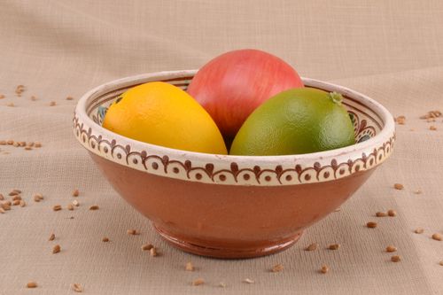 Bol en argile peint fait main  - MADEheart.com