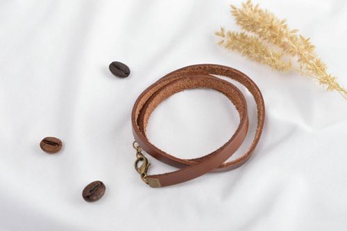 Bracelet multitours Bijoux cuir fait main design original Accessoire femme - MADEheart.com