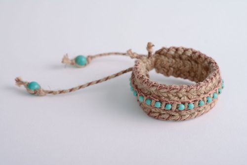 Pulsera trenzada de bramante y lino - MADEheart.com