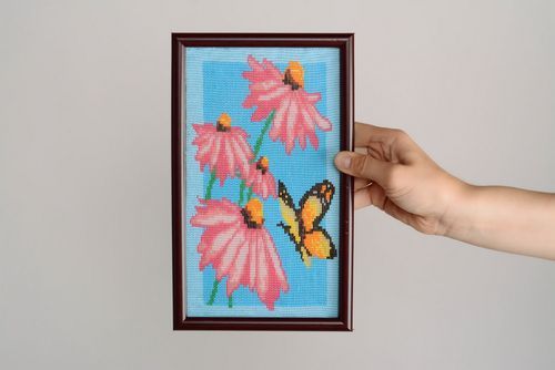 Wandbild aus Glasperlen Sommerschmetterling - MADEheart.com