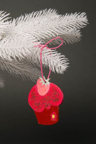 Décoration du sapin de Noël faite main cupcake rouge Décoration Nouvel An - MADEheart.com