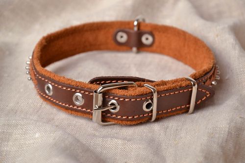 Brown collar with unusual weaving - MADEheart.com