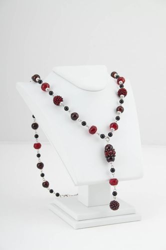Designer beaded necklace handmade pendant designer accessories fashion jewelry - MADEheart.com
