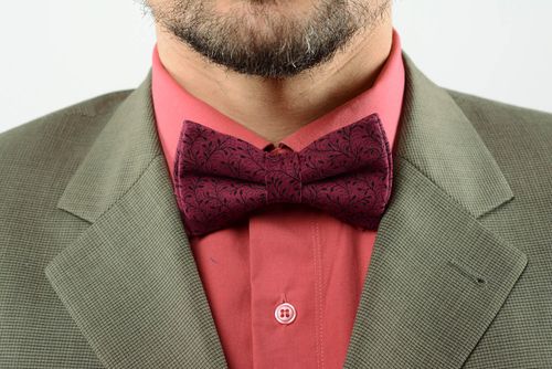 Fabric bow tie Bordeaux - MADEheart.com