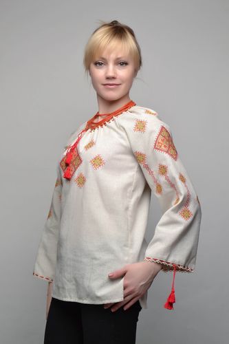Cross stitched womens shirt - MADEheart.com