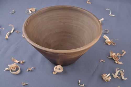Escudilla hecha a mano de arcilla para ensalada de 500 ml. cocida con leche - MADEheart.com