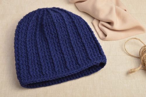 Bonnet tricot fait main Chapeau au crochet Vêtement enfant accessoire stylé - MADEheart.com