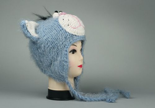 Bonnet tricoté pour enfant Chat - MADEheart.com