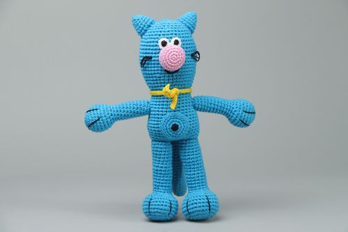 Giocattolo a maglia fatto a mano pupazzo morbido da bambini a uncinetto gatto - MADEheart.com