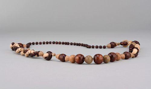 Wooden bead necklace without clasps - MADEheart.com
