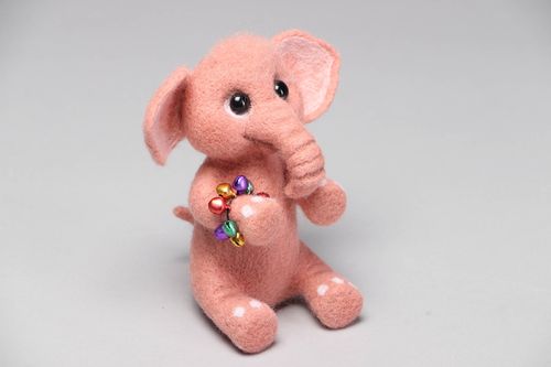 Handmade felted wool soft toy Elephant - MADEheart.com