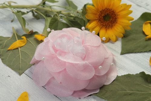 Goma para el pelo rosa hecha a mano accesorio para niñas regalo original - MADEheart.com