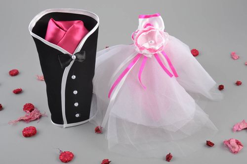 Trajes para botellas de boda conjunto de ropa de novios original 2 piezas - MADEheart.com