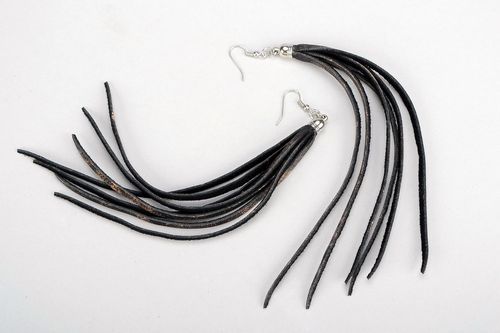 Earrings made from genuine leather Tassels - MADEheart.com
