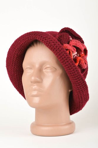 Вязаная шапочка из шерсти ручной работы стильная шапка зимний головной убор - MADEheart.com