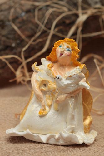Beautiful painted handmade plastic figurine home designs sculpture art - MADEheart.com