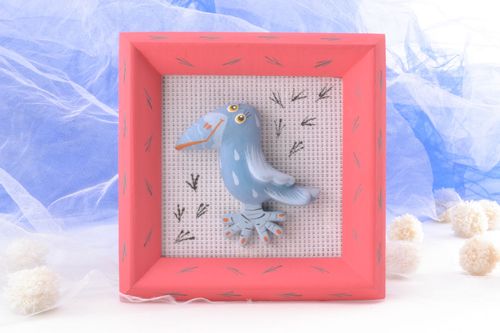 Rosa Wandbild aus Gips Rabe  - MADEheart.com