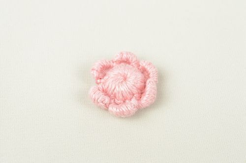 Fleur tricot fait main Fourniture bijoux rose de coton Loisirs créatifs - MADEheart.com