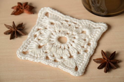 Unusual handmade crochet coaster hot pads interior decorating crochet ideas - MADEheart.com