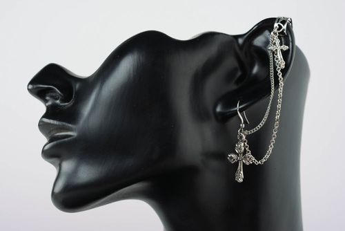 Cuff earrings Lace Cross - MADEheart.com