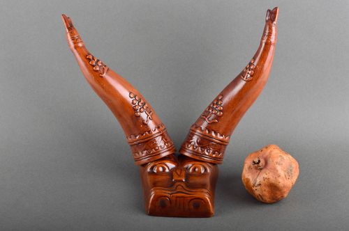 Corno in ceramica fatto a mano decorativo calice in argilla utensili da cucina - MADEheart.com