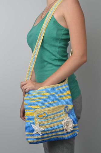 Handmade Damen Umhängetasche Designer Tasche gehäkelte Tasche bunte Handtasche - MADEheart.com