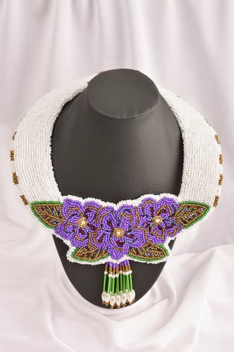 Handgemachter Schmuck Rocailles Kette Designer Schmuck Modeschmuck Collier groß - MADEheart.com