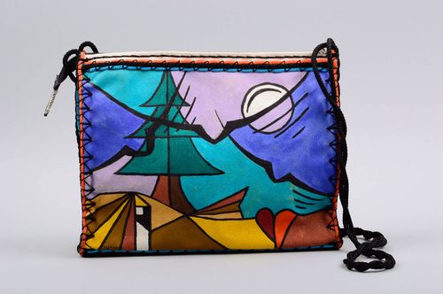 Damen Schultertasche aus Textil originell handmade Accessoire mit Landschaft - MADEheart.com