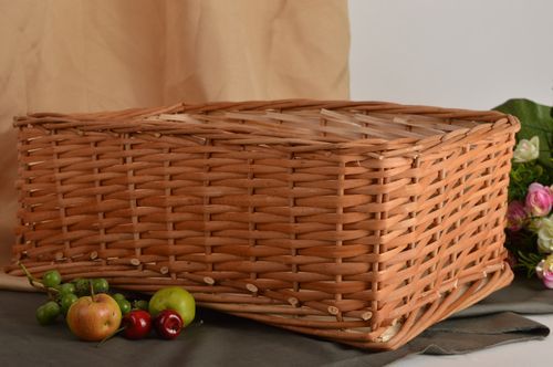 Handmade beautiful cute basket woven basket for bread kitchen utensils - MADEheart.com