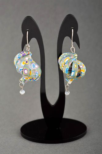 Unusual handmade plastic earrings fashion accessories polymer clay ideas - MADEheart.com